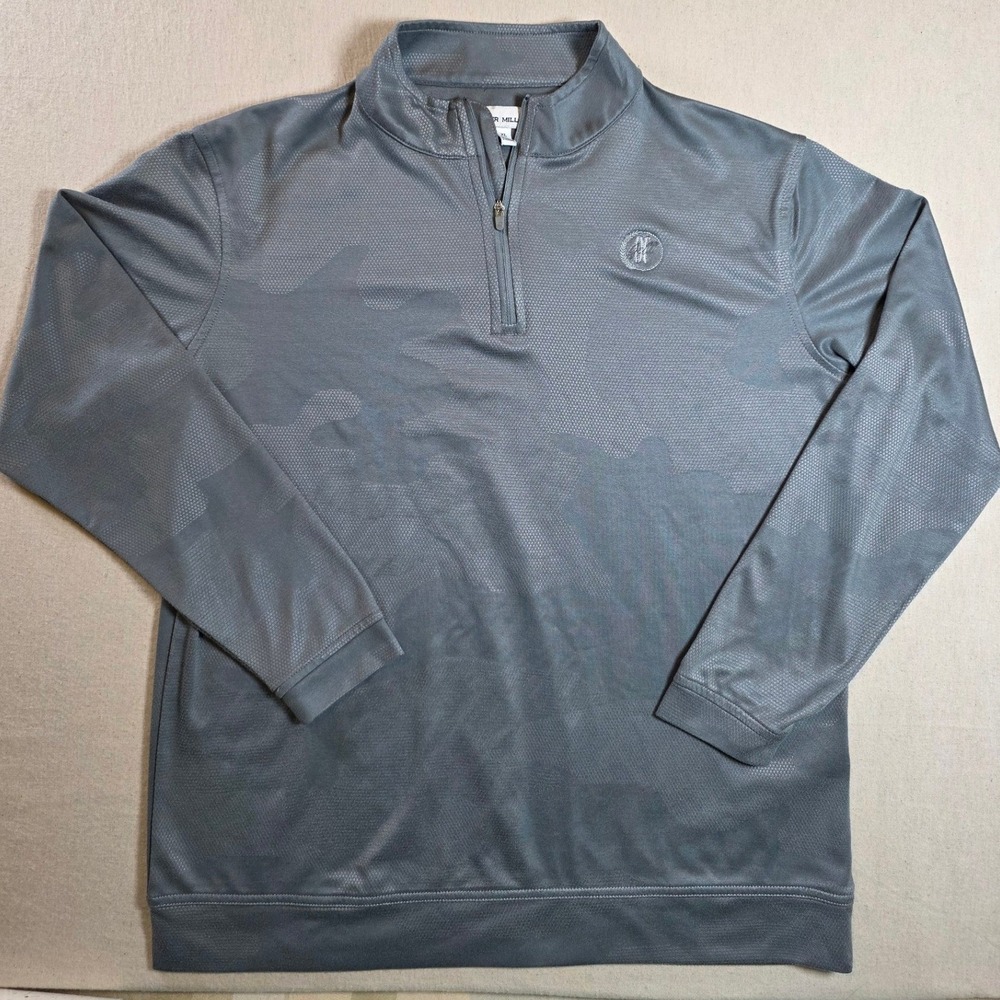 Peter Millar Women XL Gray Camo Performance Quarter Zip Pullover YF22EK40G